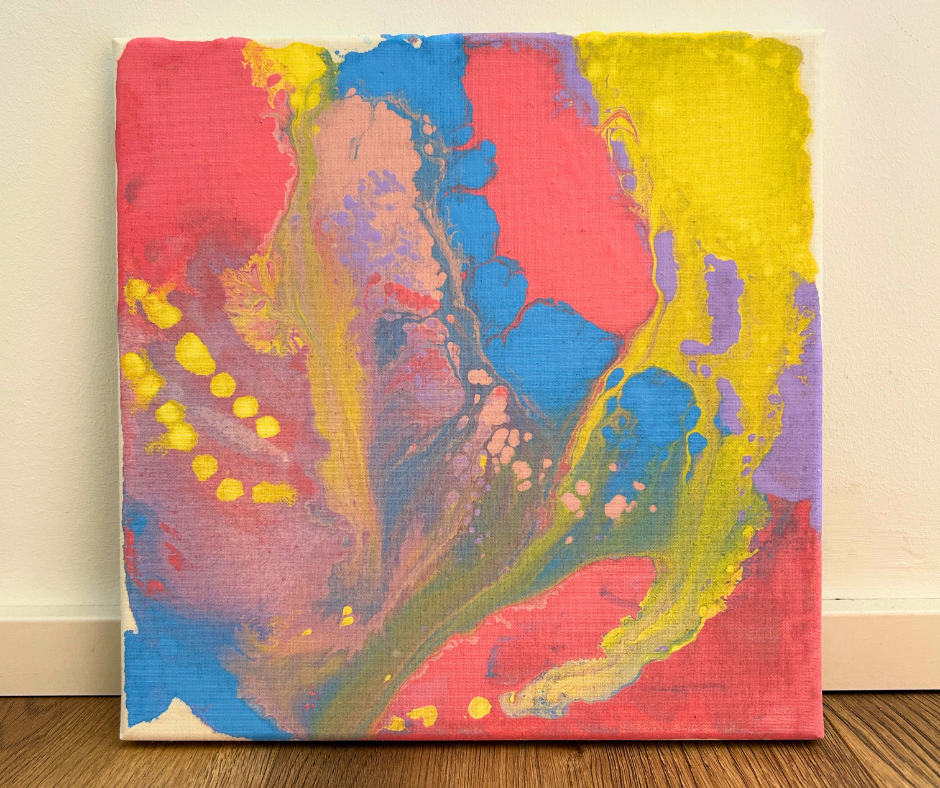 Ein abstraktes Kunstwerk auf Leinwand